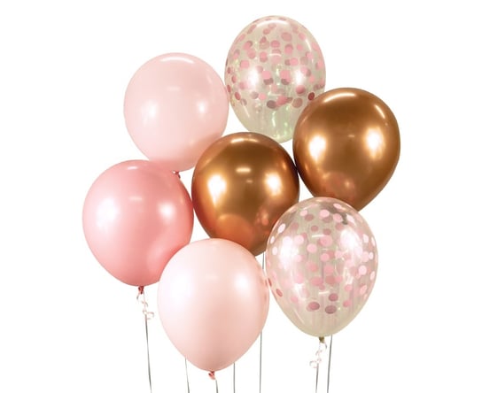 Bukiet balonowy Beauty&Charm, różowo-miedziany, 7 sztuk GoDan