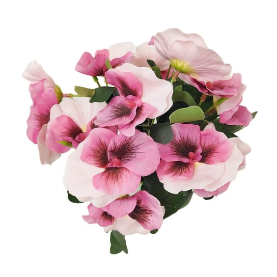 Bukiet bratki mix 6 kremowo różowy sztuczny kwiat Inna marka