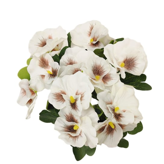 Bukiet bratki mix5/6 biały sztuczny kwiat Inna marka