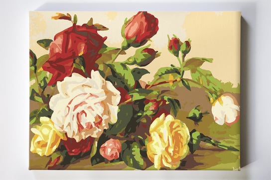 Bukiet róż, kwiaty, zapach, malowanie po numerach Akrylowo