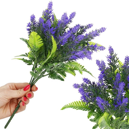 Bukiet sztucznych kwiatów lawendy 32 cm fioletowy 5 gałązek Springos