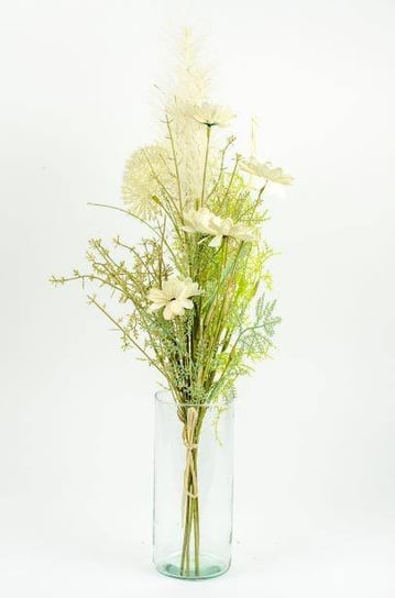 Bukiet sztucznych kwiatów polnych mix biały Tajemniczy ogród