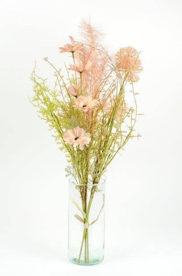 Bukiet sztucznych kwiatów polnych mix jasny roż Tajemniczy ogród