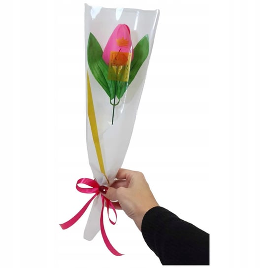 Bukiet tulipan mydlany jak żywy 40 cm różowy flower box elegancki PREZENT Inna marka