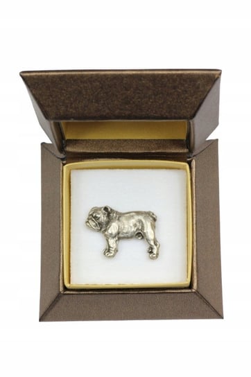 Buldog Angielski Bulldog posrebrzany pin w pudełku Inna marka