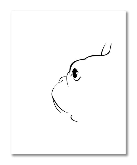 Buldog Francuski - głowa, grafika czarno-biała plakat 40x50 DEKORAMA