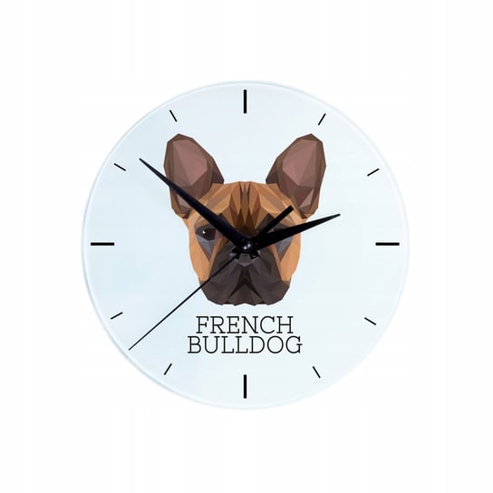 Buldog francuski pies geometryczny Zegar ścienny Inna marka