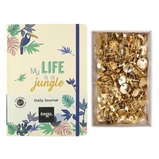 Bullet Journal Wibracje dżungli + 150 złotych pinezek Youdoit