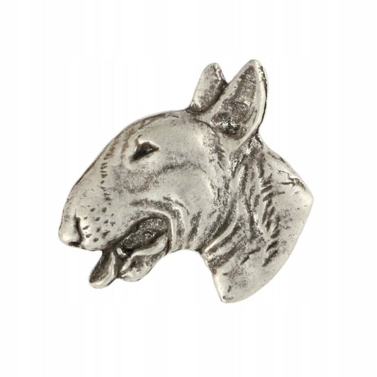 Bulterier Bull Terrier posrebrzany pin, broszka Inna marka