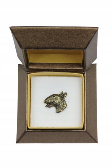 Bulterier Bull Terrier posrebrzany pin w pudełku Inna marka