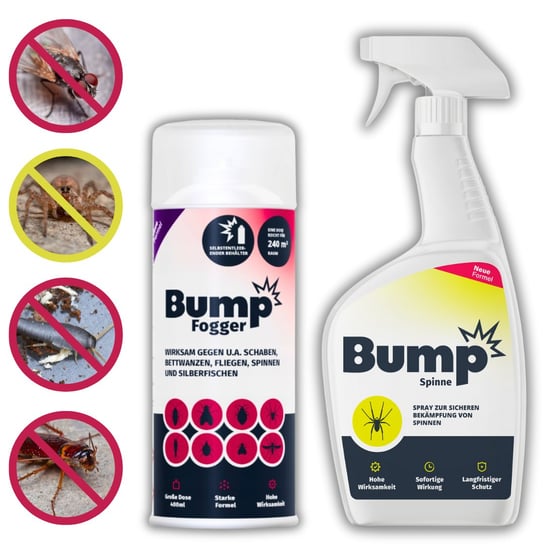 BUMP SPINNE Środek spray na pająki 0,5L + FOGGER Zamgławiacz na owady 0,4L Bump