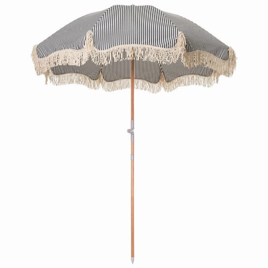 Business & Pleasure Co. - Parasol plażowy z frędzlami The Premium Beach Umbrella, lauren's navy stripe Business & Pleasure Co.