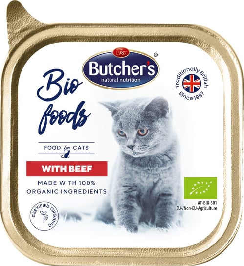 BUTCHER'S Bio Food Cat z wołowiną i cielęciną 85g Butchers