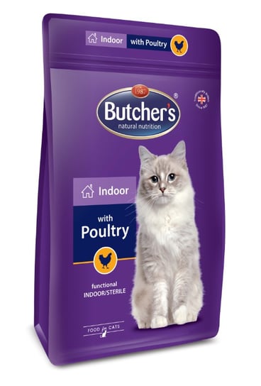 BUTCHER'S Functional Cat Dry Indoor z drobiem 800g Butchers