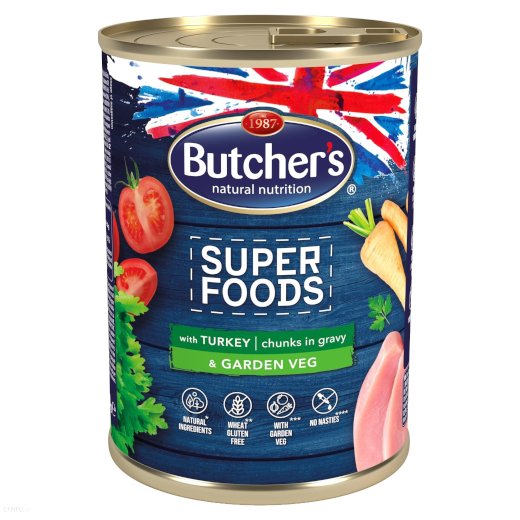Butcher'S Superfoods Garden Veg Indyk W Sosie 400 G BULT