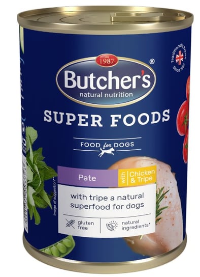 BUTCHER'S Superfoods Tripe z kurczakiem Pasztet 400g (pies) Butchers