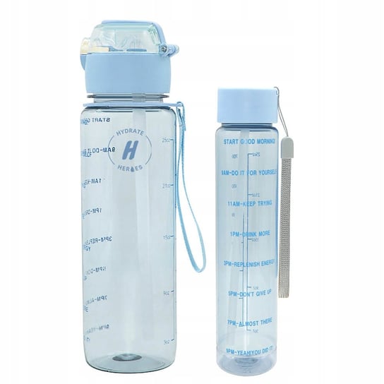 Butelka Bidon 700Ml + 300Ml Motywacyjna Na Wode Rower Siłownie Fitness Ze Słomką Inna marka
