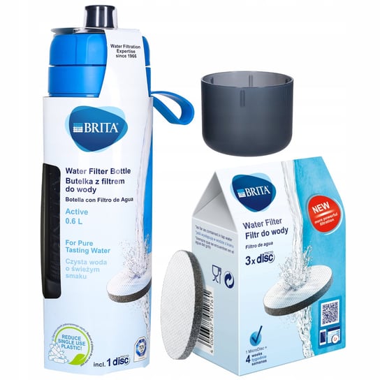 Butelka Brita Active 0,6L Niebieska + 4X Microdisc Brita