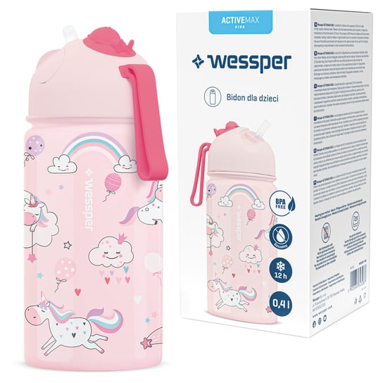 Butelka Dla Dzieci Wessper Activemax Kids 0,4 L Z Motywem Jednorożca Wessper