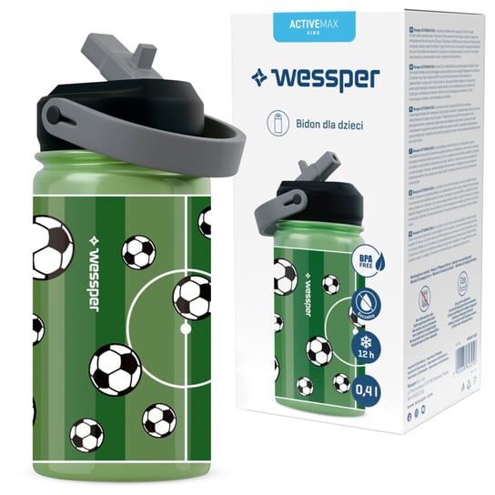 Butelka Dla Dzieci Wessper Activemax Kids 0,4 L Z Motywem Piłki Nożnej Wessper
