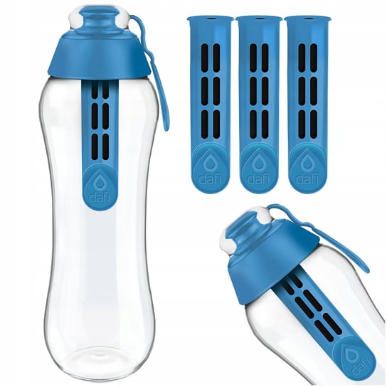 Butelka Filtrująca Wodę Dafi 0,5L Niebieska + 3 Filtry Wody Dafi Dafi