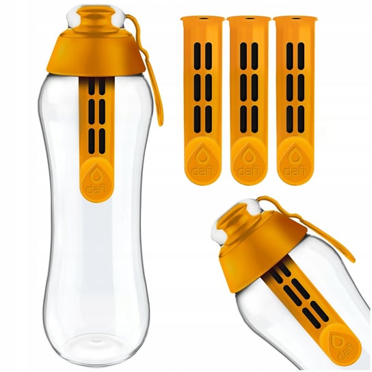 Butelka Filtrująca Wodę Dafi 0,5L Pomarańczowa + 3 Filtry Wody Dafi Dafi