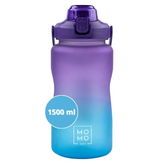 Butelka na wodę 1.5L fioletowo-niebieska | BPA free MOMOWAY
