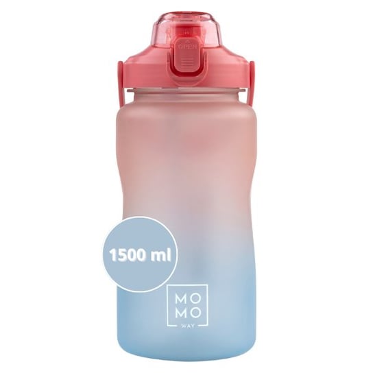 Butelka na wodę 1.5L różowo-niebieska | BPA free MOMOWAY
