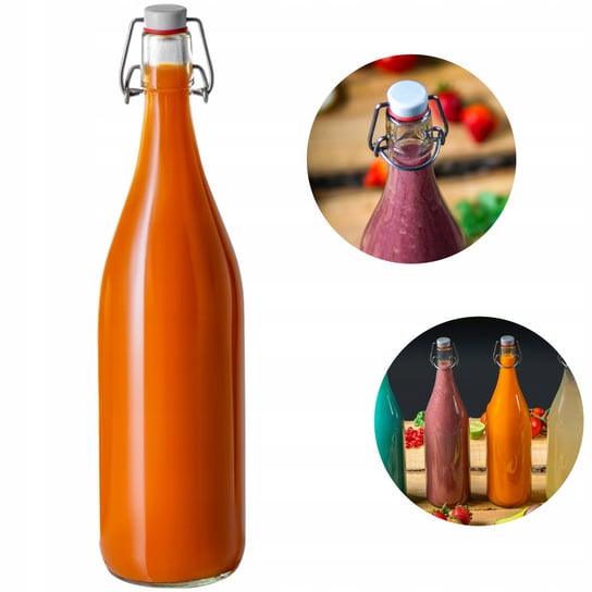 butelka NA WODĘ 1l 1000ml sok lemoniadę nalewkę z korkiem mechanicznym 1 L Inna marka