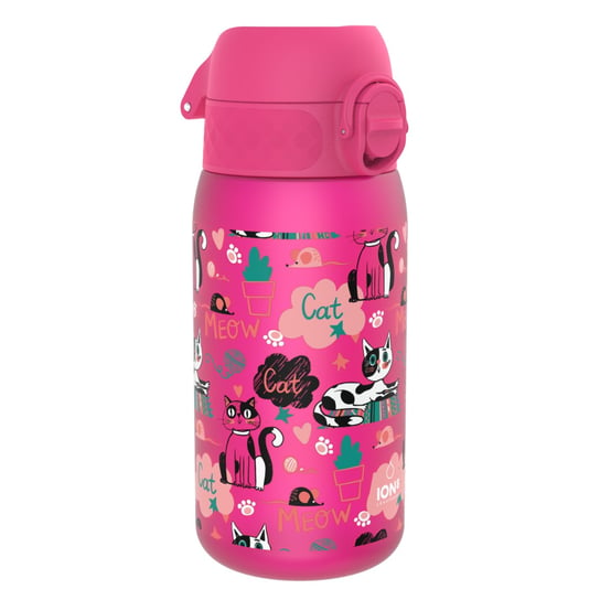 Butelka na wodę BPA Free różowa w kotki ION8 0,4 l ION8