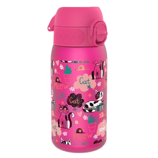 Butelka na wodę BPA Free różowa w kotki ION8 0,4 l ION8
