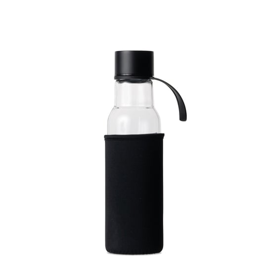 Butelka na wodę, czarny pokrowiec, 0,6 l, śred. 7 x 26 cm, szkło borokrzemowe/neopren To Go / Sagaform Inna marka