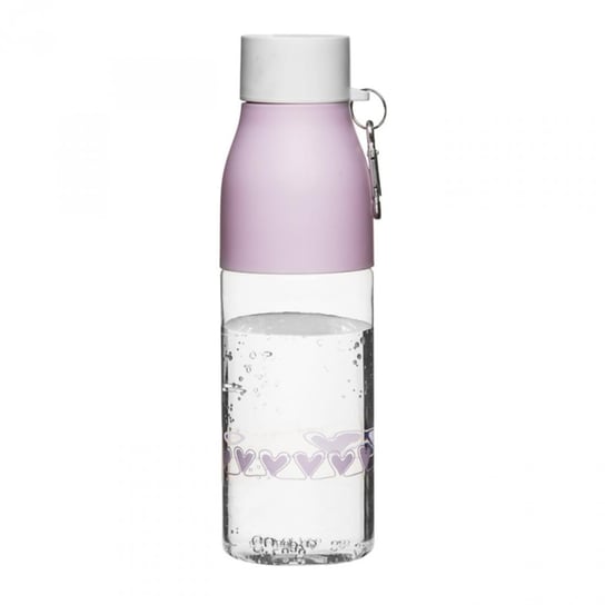 Butelka na wodę z karabińczykiem SAGAFORM Hjärta, różowa, 0,75 l Paladone
