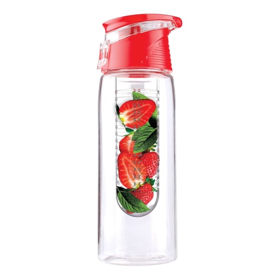 Butelka na wodę z pojemnikiem na owoce ASOBU Flavour It 2 Go, czerwony, 600 ml ASOBU