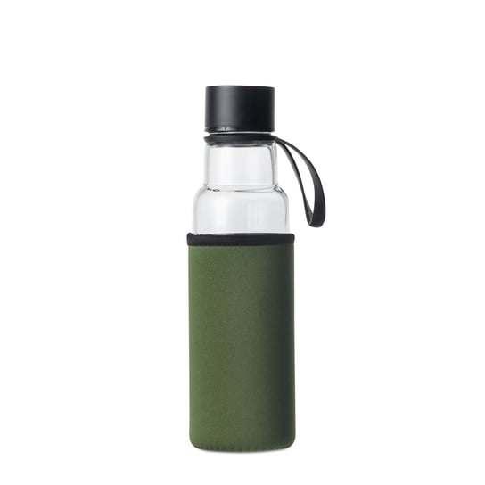 Butelka na wodę, zielony pokrowiec, 0,6 l, śred. 7 x 26 cm, szkło borokrzemowe/neopren To Go / Sagaform Inna marka