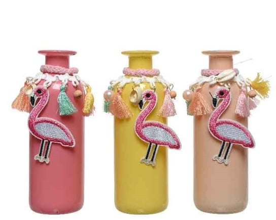 Butelka szklana wazon flaming pastelowa różowa Inna marka