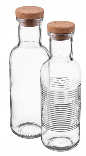 BUTELKA szklana z korkiem na napoje lemoniadę sok wodę do ogrodu grill 1 L DOMOSFERA