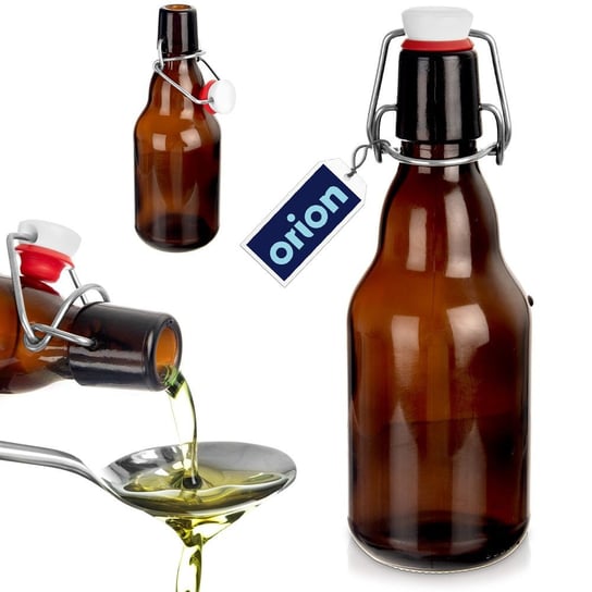 Butelka z klipsem szklana brązowa na oliwę piwo sok syrop nalewkę 340 ml Orion