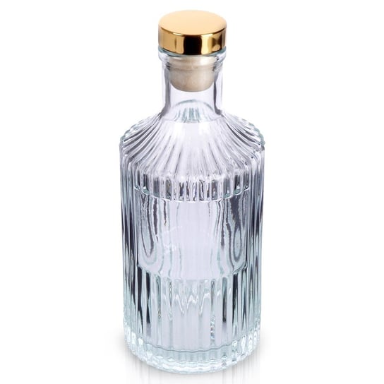 Butelka z korkiem szklana 250 ml ozdobna ze złotym korkiem na sok nalewkę alkohol Vilde