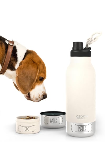 Butelka z miskami dla psa Asobu Buddy Bottle - white Inny producent