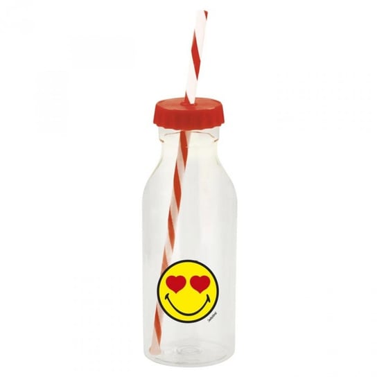 Butelka ze słomką Smiley Zak! Designs, czerwona, 550 ml ZakDesigns