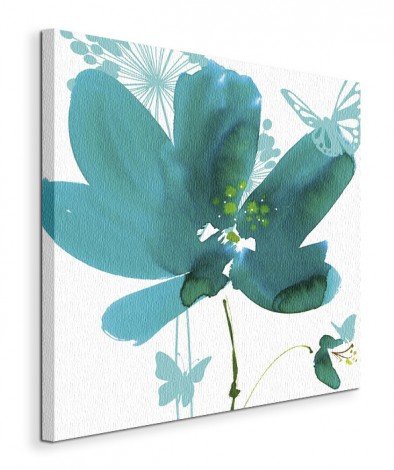Butterflies and Flowers - Obraz na płótnie 40x40 cm Galeria Plakatu