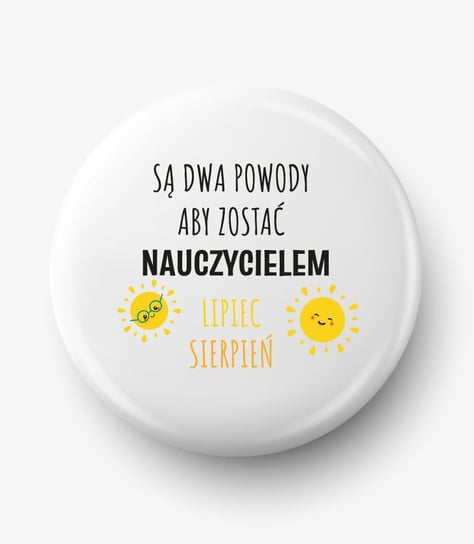 Button przypinka z grafiką dwa powody, średnica 58 mm Fotobloki & Decor