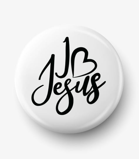 Button przypinka z grafiką I love Jesus, średnica 58 mm Fotobloki & Decor