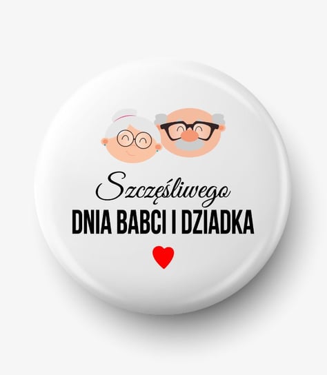 Button szczęśliwego Dnia Babci i Dziadka, Dzień Babci i Dziadka, średnica 58 mm Fotobloki & Decor