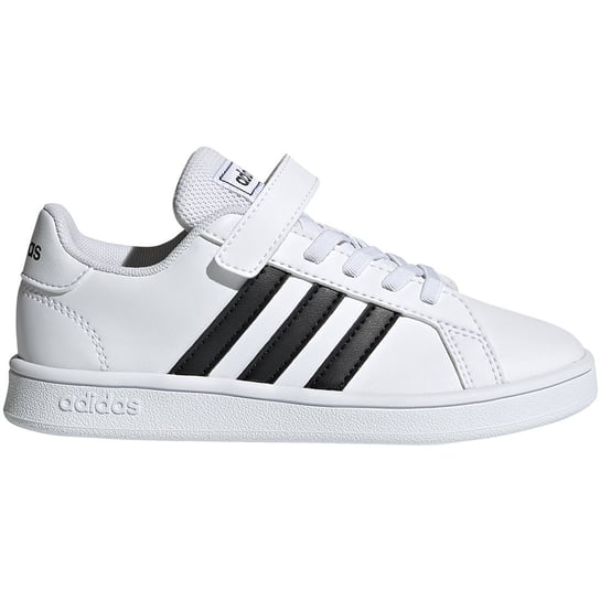 Buty dla dzieci adidas Grand Court C biało-czarne EF0109 Adidas