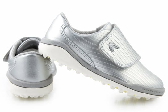 Buty dziecięce Clarks Circuit srebrne skórzane  na rzepy -24 Clarks