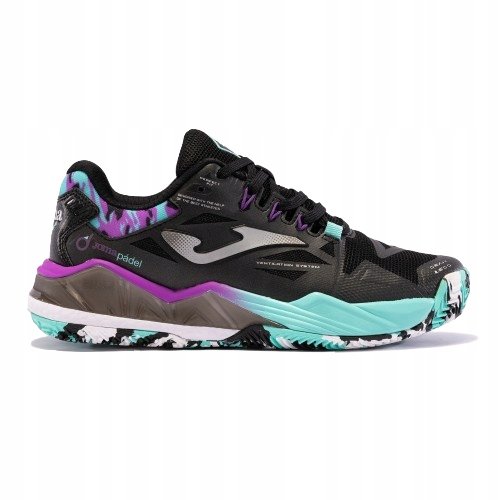 Buty Joma Damskie do Tenisa Ziemnego Padel Czarne Turquoise Pink Rozmiar 41 Joma