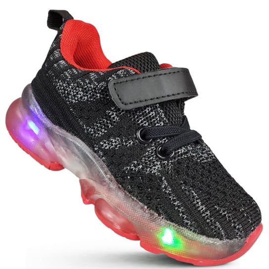 Buty Lekkie Świecące Dziecięce Sportowe Lewis Migające Czarne 21 Inna marka