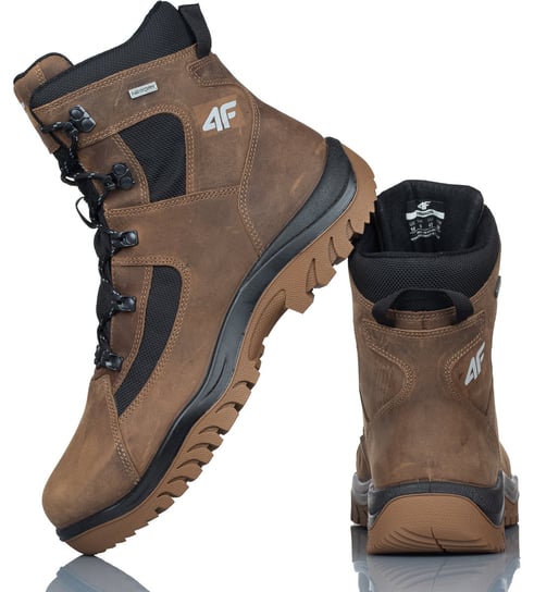 Buty Męskie 4F Trekking Brązowe Obmh259 44S R-42 4F